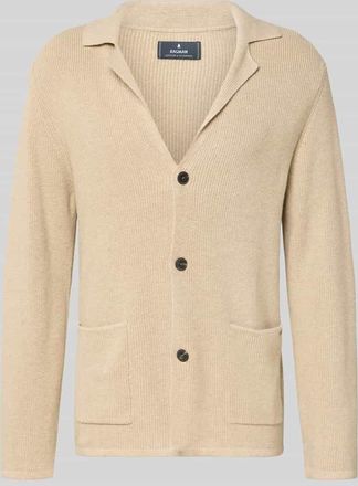 Ragman Strickjacke mit Knopfleiste in Beige, Größe XXL