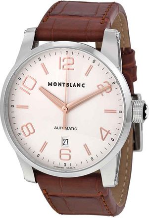 Montblanc Montblanc Timewalker Automatic Silver Dial Brown Leather Mens Watch 101550