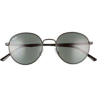 Ray-Ban Phantos 50mm Gradient Round Sunglasses in Black/Dark Green at Nordstrom