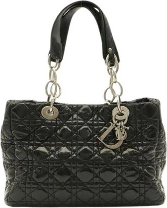 Dior Pre-owned Lady Patent Tote Bag - Dames - Vintage Handtas - Zwart - ONE Size - Leer - Vintage