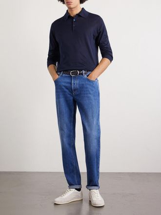 Brunello Cucinelli Silk and Cotton-Blend Polo Shirt