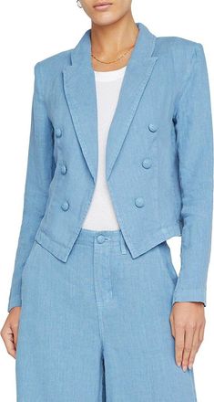 L'agence Wayne Crop Double Breast Linen Jacket