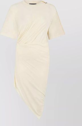 MUGLER asymmetric short-sleeve midi dress
