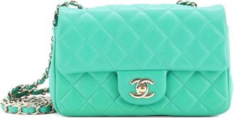 Chanel Classic Single Flap Bag Quilted Lambskin Mini crossbody bag - Groen