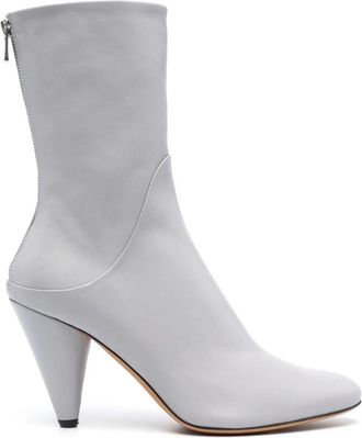 Proenza Schouler Cone 95mm Leren Laarzen - Dames - Laarzen met Hak - Grijs - 36 EU - Leer - Schoenen