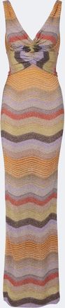 Missoni Wave gathered open-back lam&eacute; gown