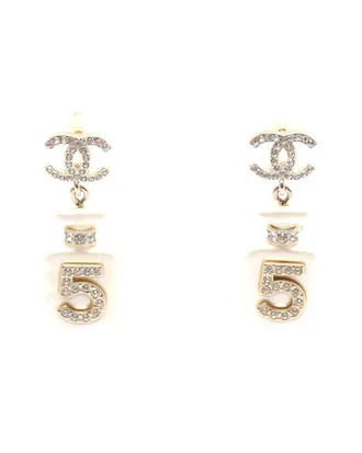 Chanel Coco Mark No.5 Perfume Bottle Earrings (Authentic Pre-Loved)