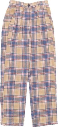 Obey Vintage Blue Flanellen Broek - Dames - Wijde Broeken - Veelkleurig - W30 - Katoen - Broeken