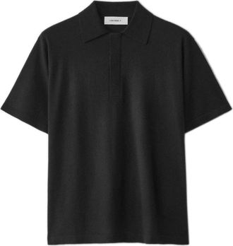 Lisa Yang Tops, Heren, Zwart, XL, Kasjmier, Poloshirt