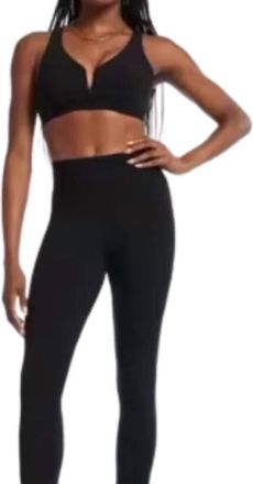 Bandier Deep V-Neck Bra In Black