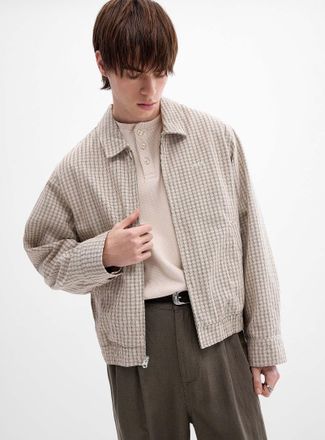 Obey Mens Luther mini-check Harrington jacket