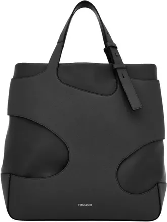 Ferragamo Cut-Out Logo Patch Tote Bag