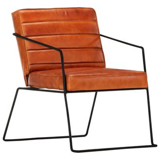 vidaXL Sill&oacute;n De Cuero Aut&eacute;ntico Marr&oacute;n Canela Vidaxl