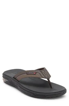 Quiksilver Dylan Deluxe Flip Flop in Dark Brown/Black Trim at Nordstrom Rack, Size 9