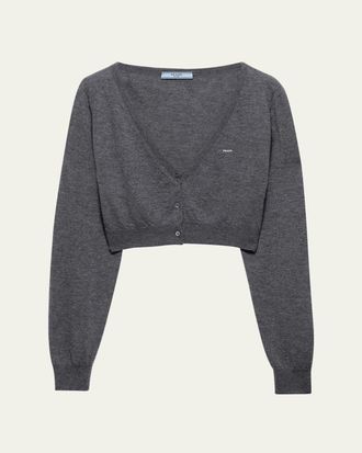 Prada Cashmere V-Neck Crop Cardigan