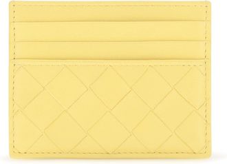 Bottega Veneta Womens Leather Card Holder Taxi Gold Calf Wallets & Purses