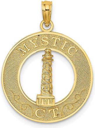 Diamond2Deal 14k Yellow Gold MYSTIC CT Lighthouse Charm Pendant