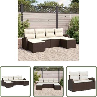 vidaXL Sedute esterne - Set Divano da Giardino 6 pcs Marrone Rattan in Polipropilene