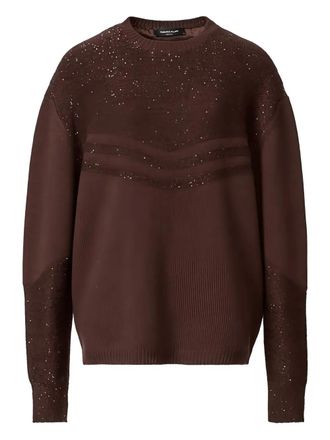 Fabiana Filippi sequin-embellished chevron sweater - Brown