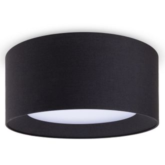 Paco Home Paco Home L&aacute;mpara Techo Mesa Comedor Sal&oacute;n Moderna Oficina Redonda Pantalla Tela E27 Negro, &Oslash;45cm