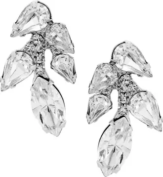 Jennifer Behr Womens Cris Rhodium-Plated & Glass Crystal Drop Earrings In Silver