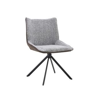 Koketto Home Silla tapizada gris claro y marron suave