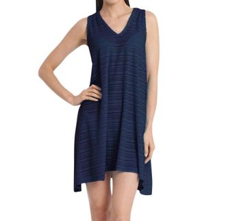Jordan Taylor V-Neck Handkerchief Dress In Blue