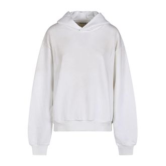 Acne Studios Hoodies & sweatvesten, Dames, Wit, 2Xs/Xs, Katoen, Fleece logo hoodie