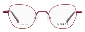 MOREL 20148K Geometric Full-Rim Eyeglasses - Burgundy