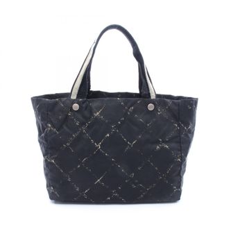 Chanel Black Nylon Handbag Tote Bag (Pre-Owned)
