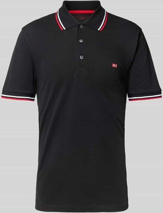 Christian Berg Poloshirt mit Label-Stitching in Black, Größe M