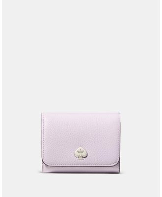 Kate Spade New York Womens Kayla Small L-Zip Wallet - Purple Leather - One Size
