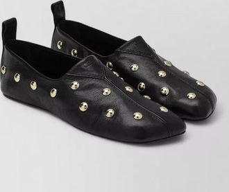 Chlo&eacute; studded leather loafers