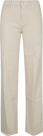 7 For All Mankind Lotta Wide-Leg Jeans - Dames - Regular Fit Jeans - Beige - W24 - Katoen - Jeans
