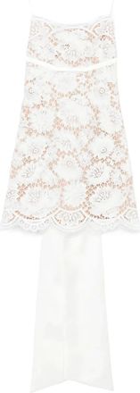 Self Portrait Abito con orlo a smerlo - Bianco