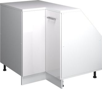 Vicco Armario Para Techo Inclinado Armario De Esquina Rion, Blanco Alto Brillo, 75.6 X 81.6 Cm Con 1 Puerta, Carcasa Del Armario 60 Cm De Profundidad, Vicco