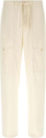 Jil Sander Cotton Poplin Cargo Broek - Heren - Wijde Broeken - Beige - L - Katoen - Broeken