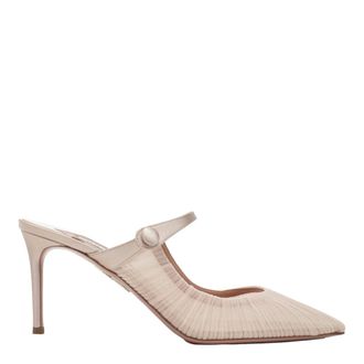 Aquazzura Heeled Mules, female, Pink, Size: 6 1/2 US Voile Mule 75mm