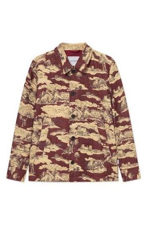 Les Deux Jaiden Ruins Jacquard Overshirt in Bossa Nova/summer Melon at Nordstrom Rack, Size Large