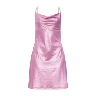 Versace Jeans Couture Short Dresses, female, Pink, Size: 2XS Dress With Pearl Straps