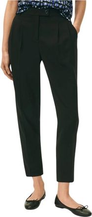 Brooks Brothers Cropped Fine Twill Crepe Straight-Leg Broek - Dames - Vrijetijds broeken - Zwart - XL - Leer - Broeken