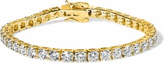 House of Brilliance 14K Gold Lab-Grown Round Diamond Four-Prong Tennis Bracelet