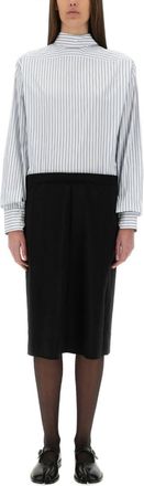 Maison Margiela Multicolor Stripes Mock Collar Dress
