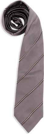 Brunello Cucinelli Cravatta a righe in seta - Grigio