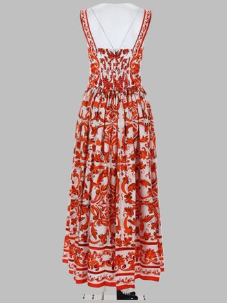 Dolce & Gabbana All-Over Print Poplin Dress - Orange