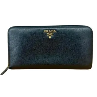 Prada Pre-owned Wallets, female, Black, Size: ONE SIZE Pre-owned Long wallet (bi-fold)