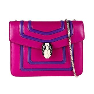 Bulgari Pre-owned Vintage Schoudertas - Dames - Pre-owned - Paars - Maat: ONE Size Leer