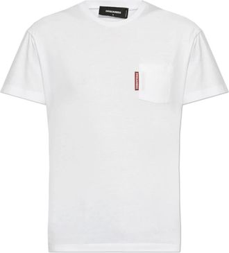 Dsquared2 T-shirt met print - Dames - T-shirts - Wit - XL - Katoen - Tops