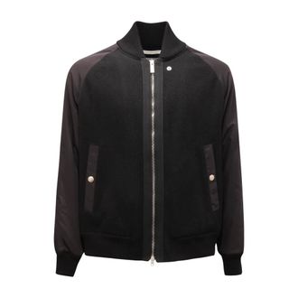 Paolo Pecora Wollen Bomberjack Zwart - Heren - Bomber jackets - Zwart - M - Wol - Jassen