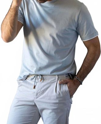 Eleventy Cotton Round Neck T-Shirt In Denim